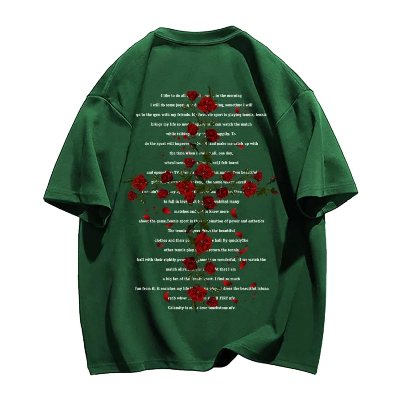 Rose Cross Print T-shirt
