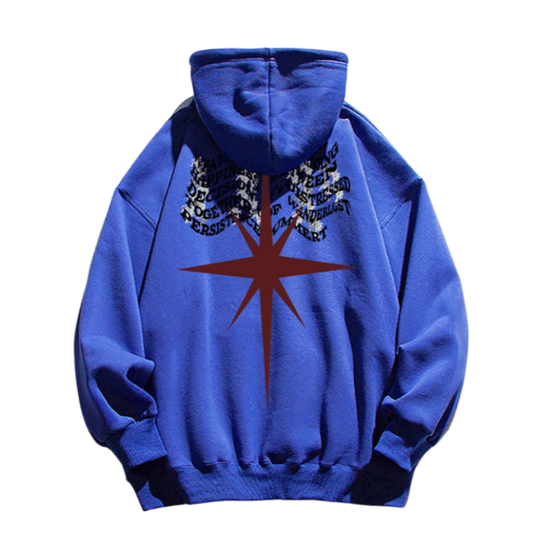 Classic Letter Wave Graphic Pocket Hoodie