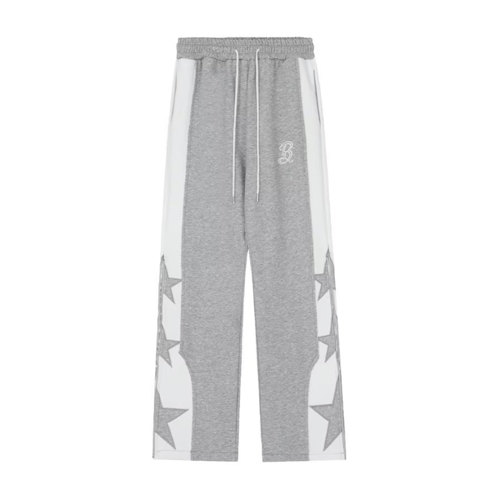 Urban Letter Embroidery Zipper Sweatpants