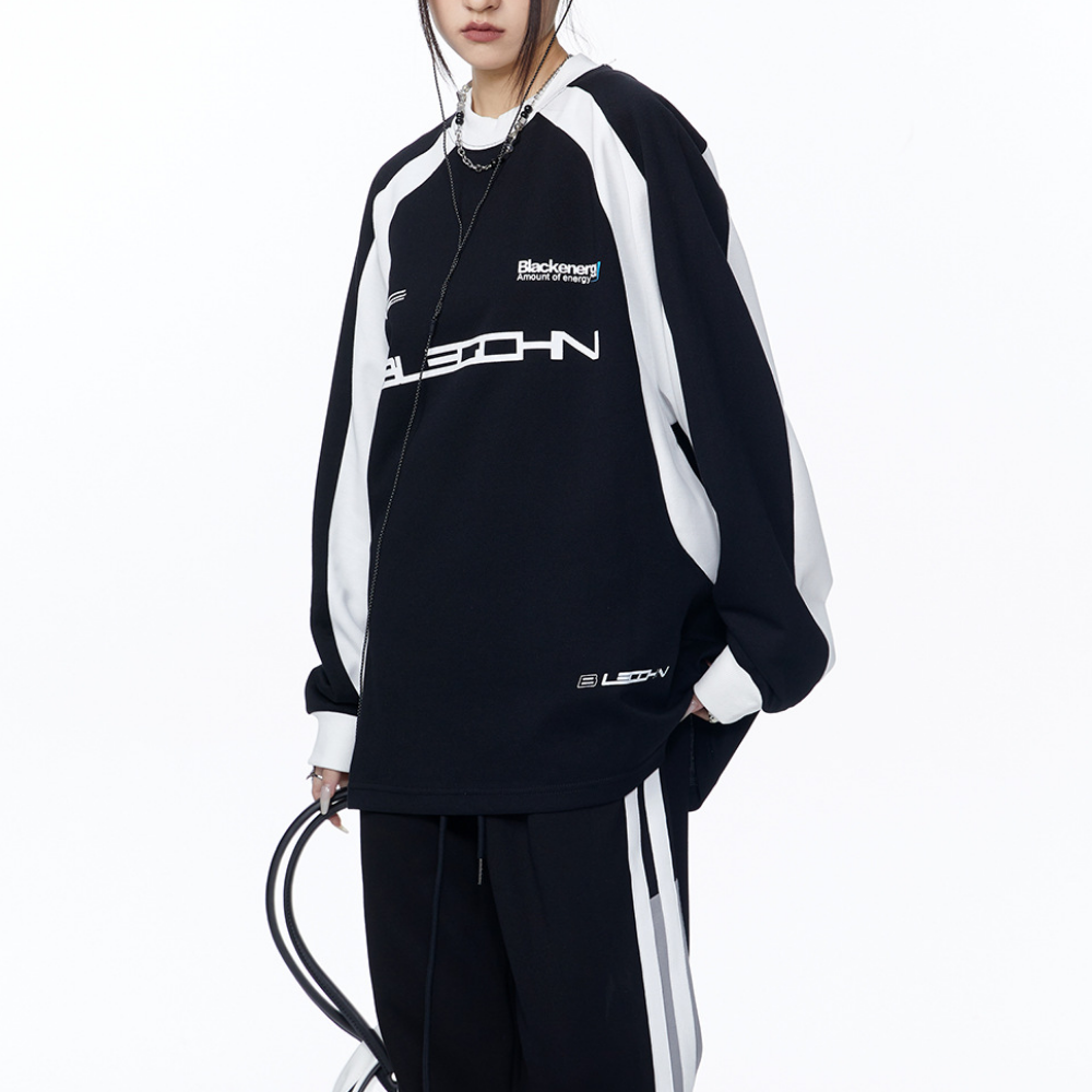 Women's Motorcycle Style Spliced Sweatshirt