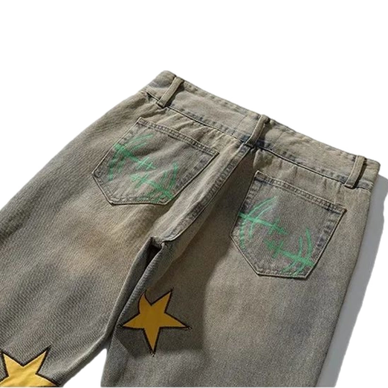 Vintage High Street Star Graphic Jeans