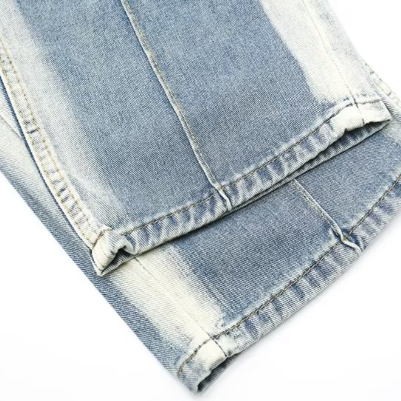 Hip Hop Drawstring Washed Straight Jeans