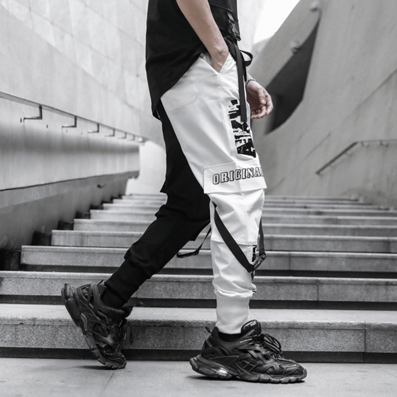 Street Belted Patchwork Cargo Pants
