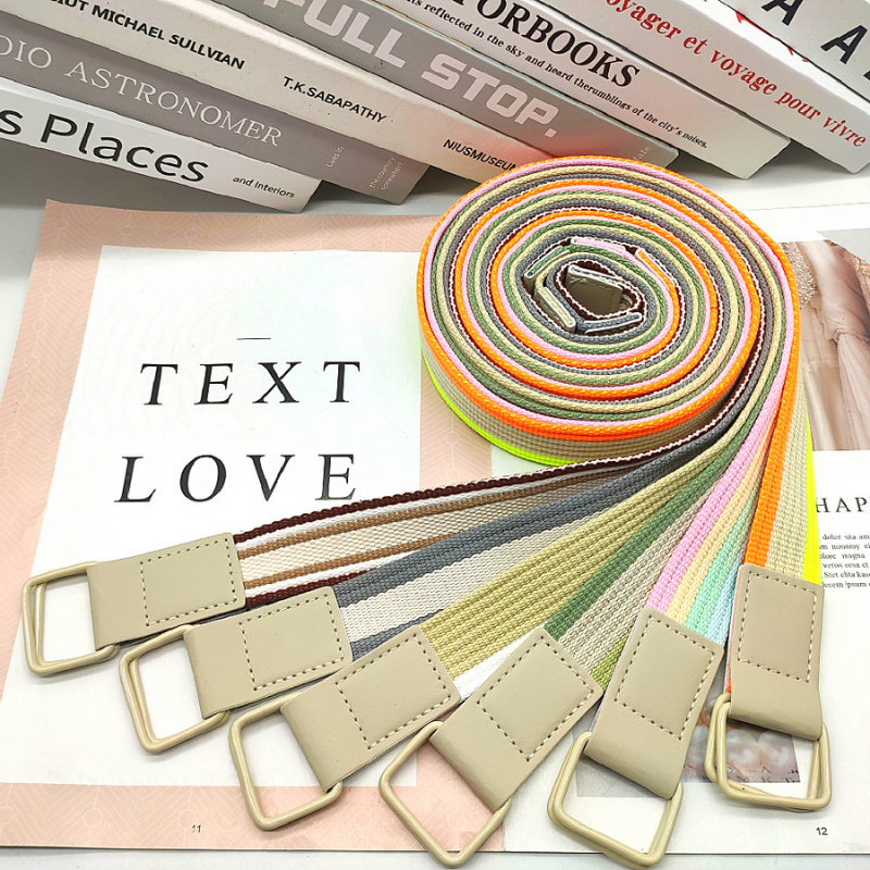 Color Blocking Patchwork Thin Belts