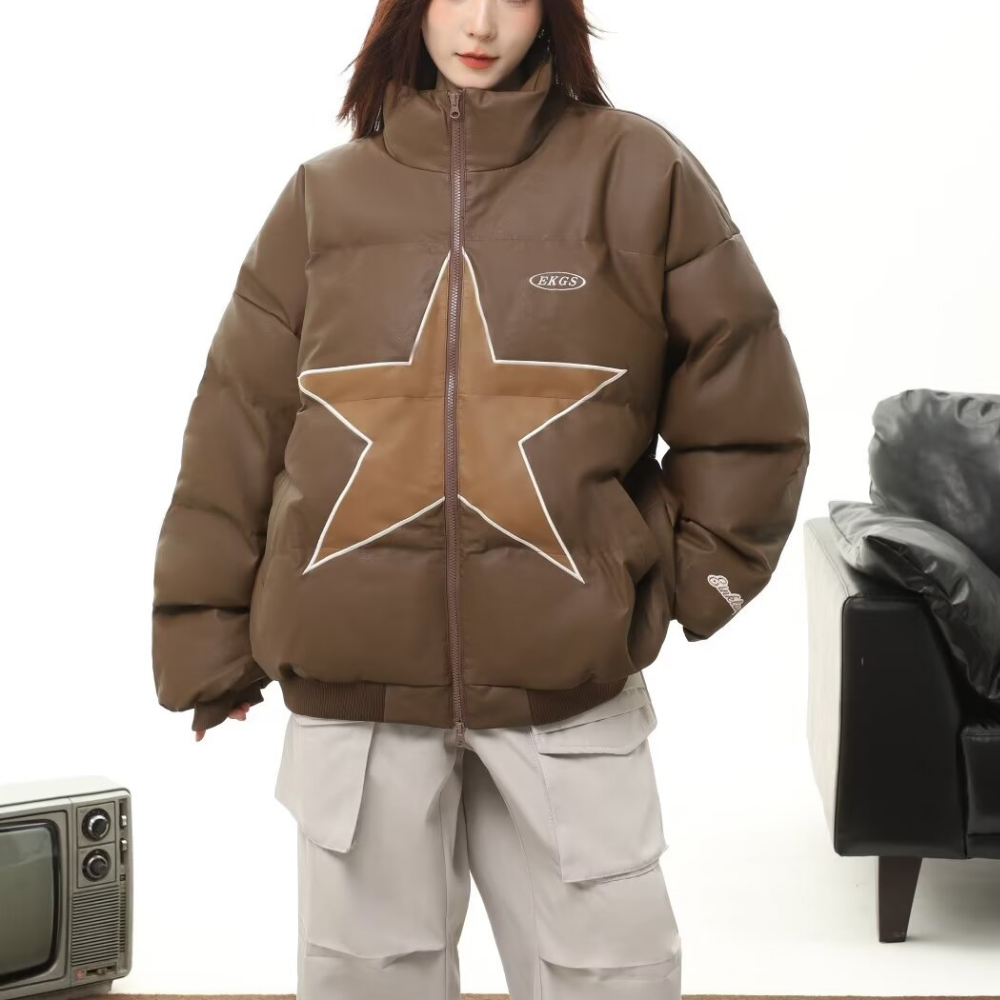 Women's High Street Star PU Coat