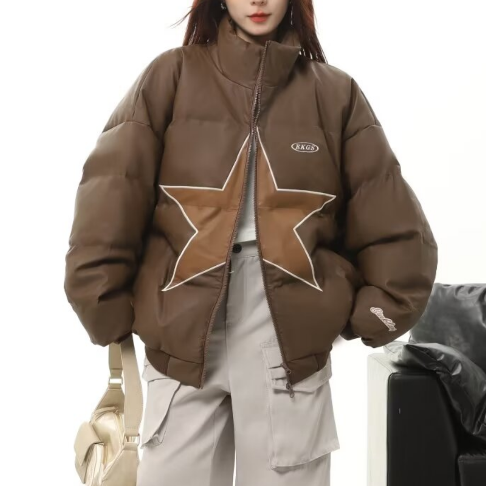 Women's High Street Star PU Coat