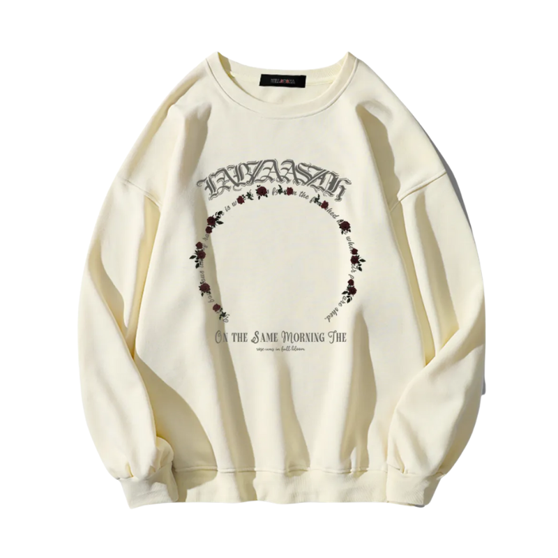 Dark Rose Alphabet Print Sweatshirt