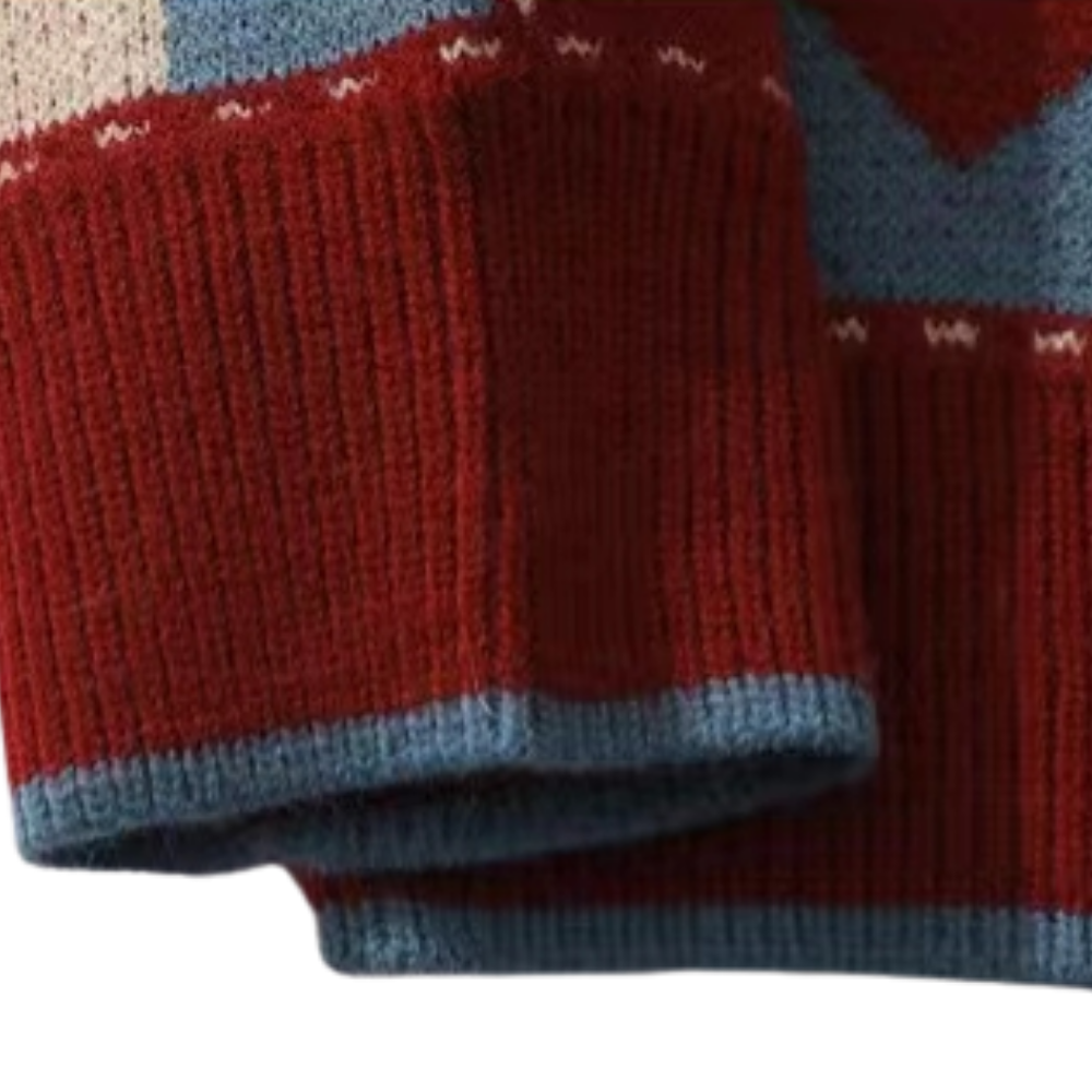 Vintage Graphic Patchwork Loose Sweater