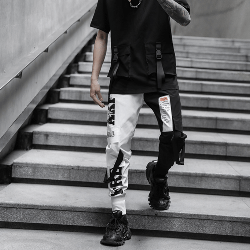 Street Belted Patchwork Cargo Pants