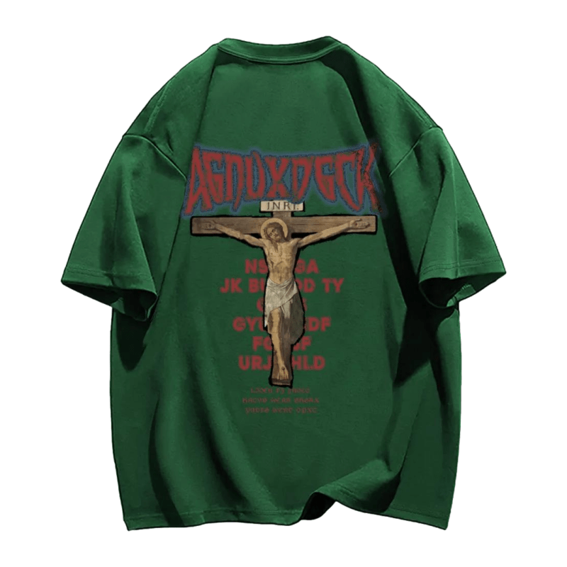 Vintage Bold Jesus Letter Graphic T-shirt