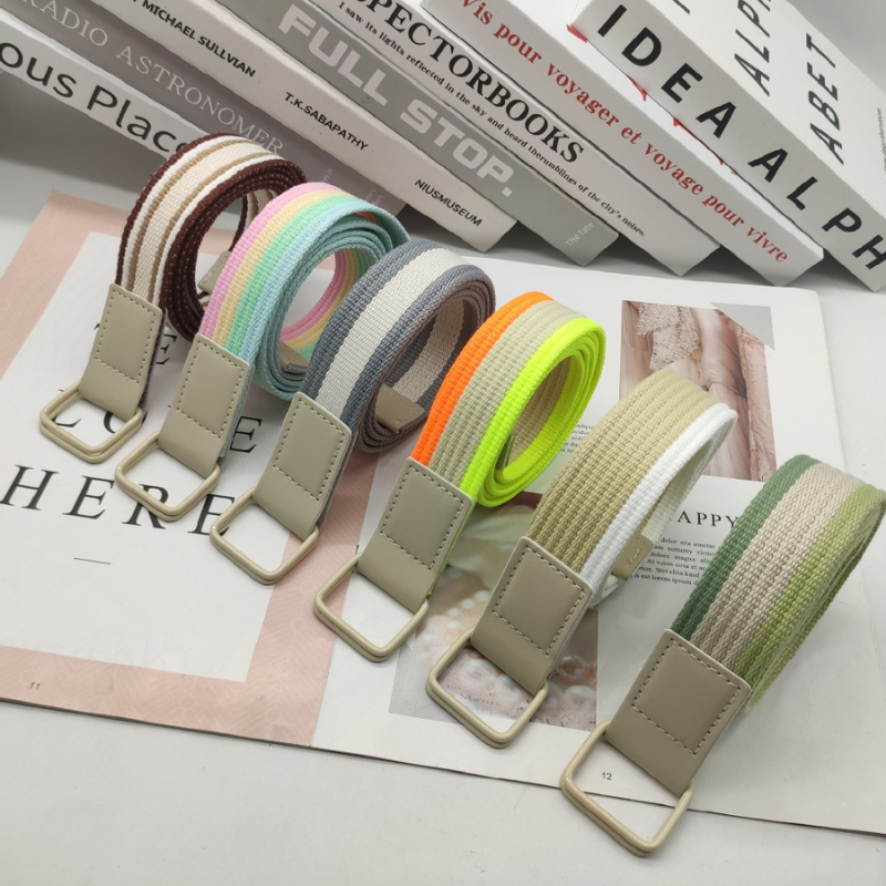 Color Blocking Patchwork Thin Belts