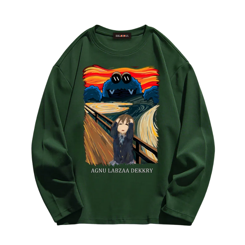 Cartoon Oil Printing Graphic Sweatshirt