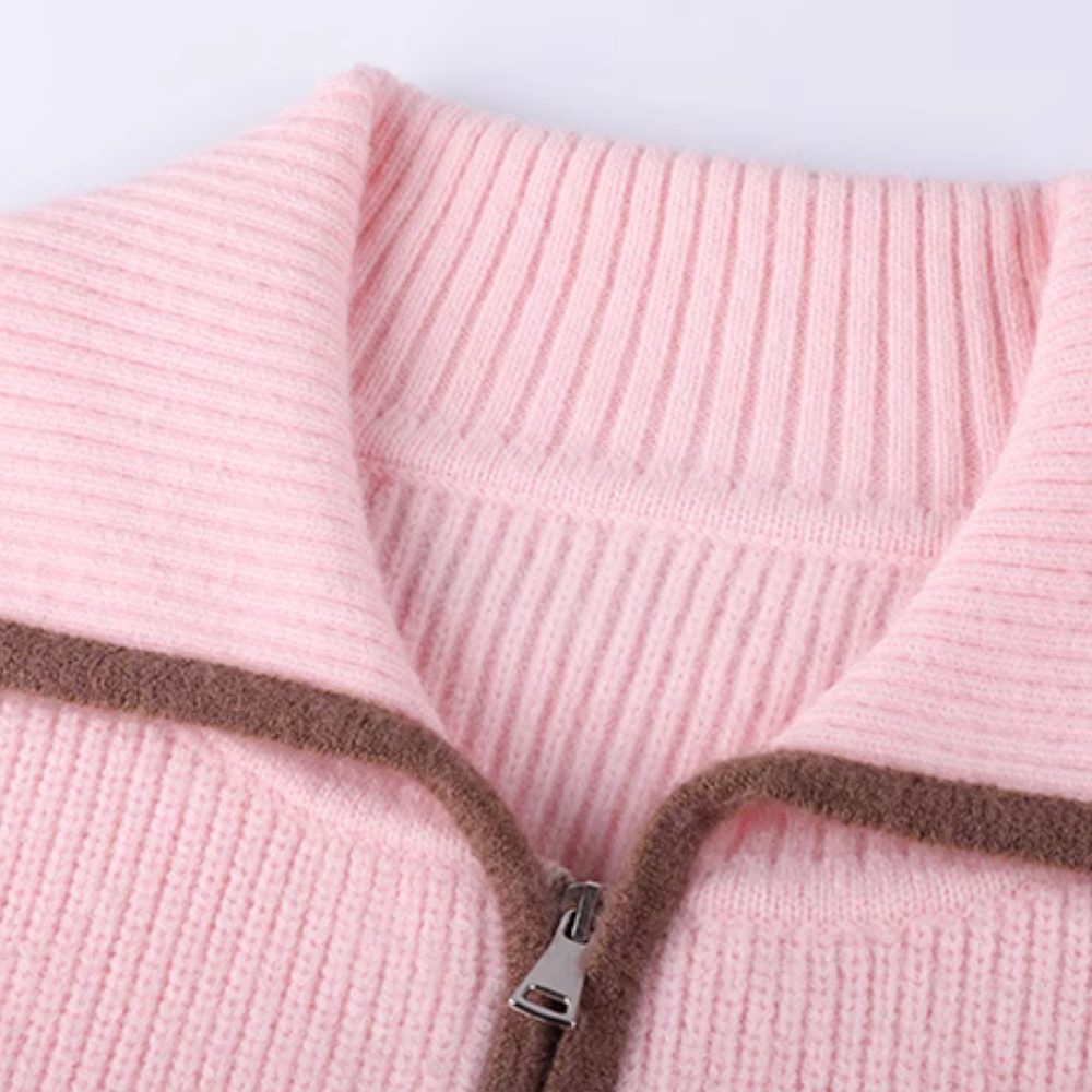 Women's Dopamine Double Zip Knitted Cardigan