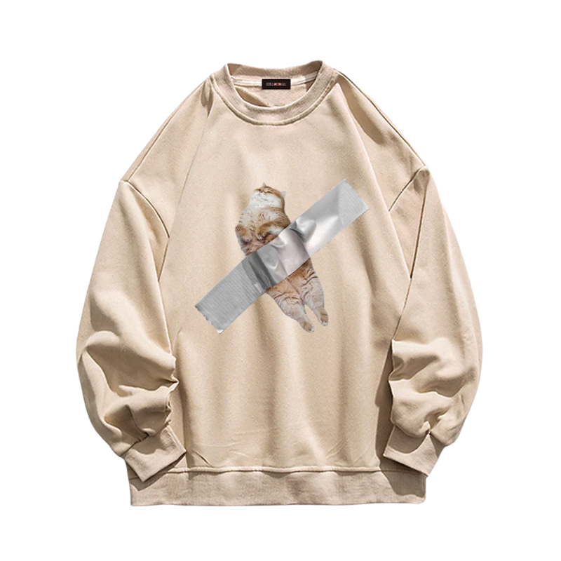 Funny Kitten Print Sweatshirt