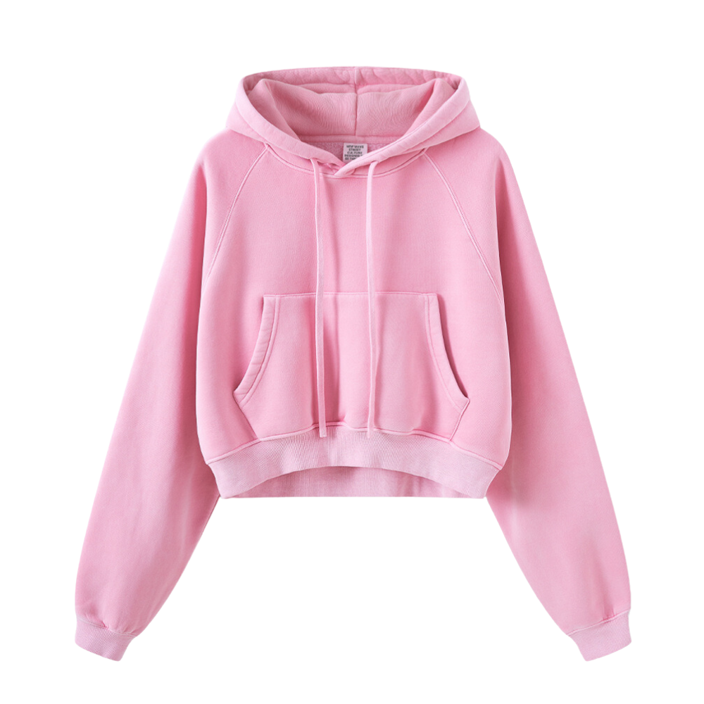 Women's Casual Washed Cropped Hoodie
