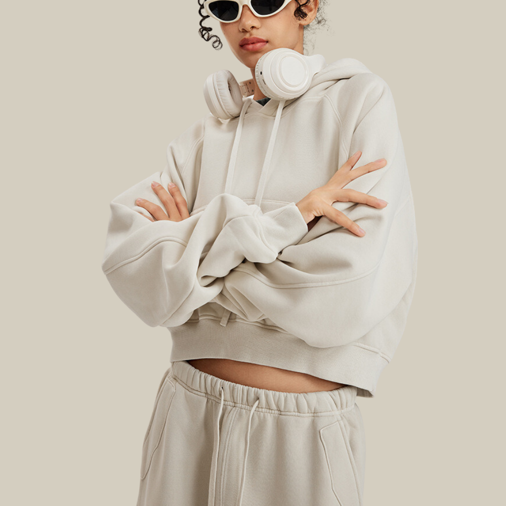 Women's Casual Washed Cropped Hoodie