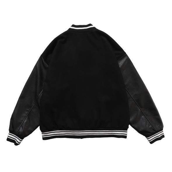 Letter Skeleton Embroidery Baseball Jacket