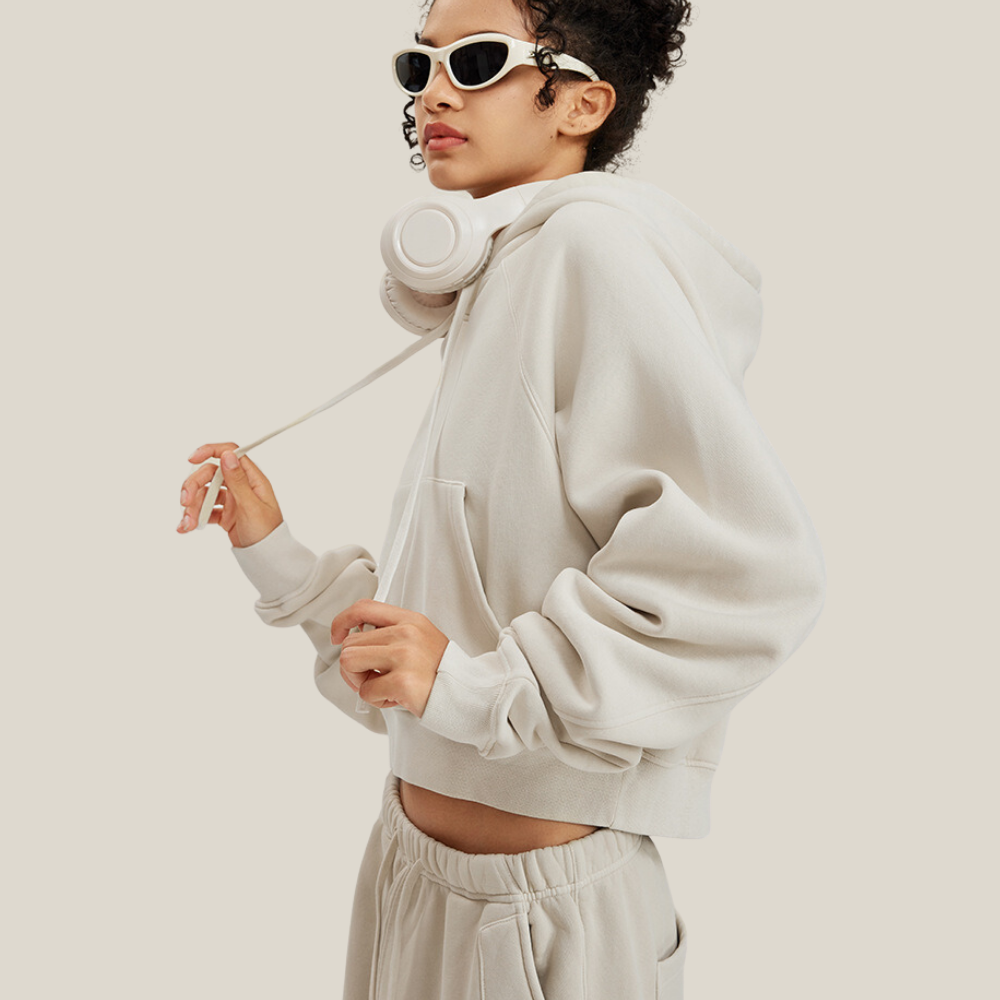 Women's Casual Washed Cropped Hoodie