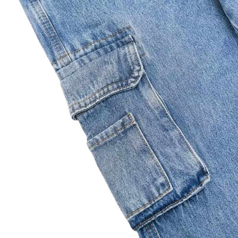 Urban Multi-Pocket Straight Leg Cargo Jeans