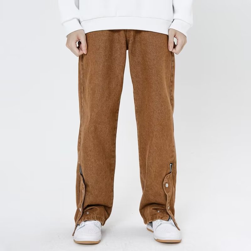 Brown Vintage Button Jeans