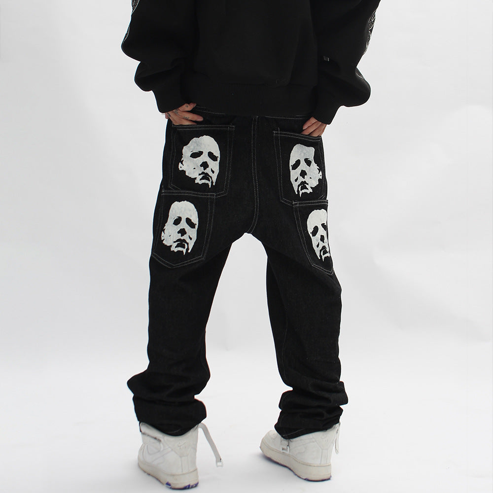 American Street Skeleton Graphic Jeans