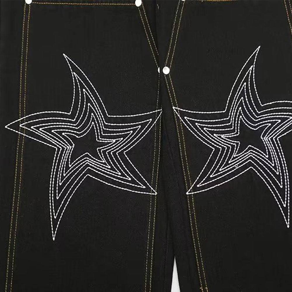 Urban Star Embroidery Straight Leg Jeans