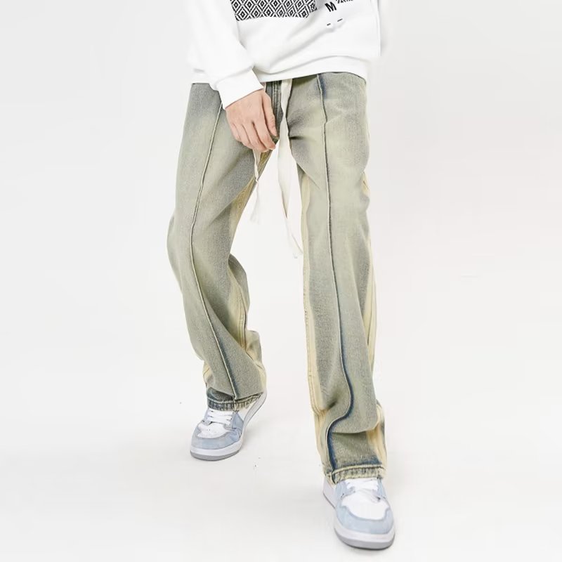 Urban Stripe Distressed Straight Leg Jeans