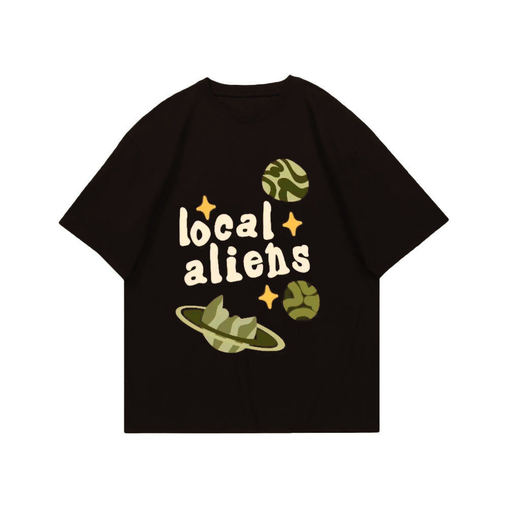 Local Aliens Print Cotton T-shirt