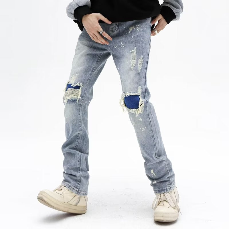 Vintage Washed Straight Leg Jeans