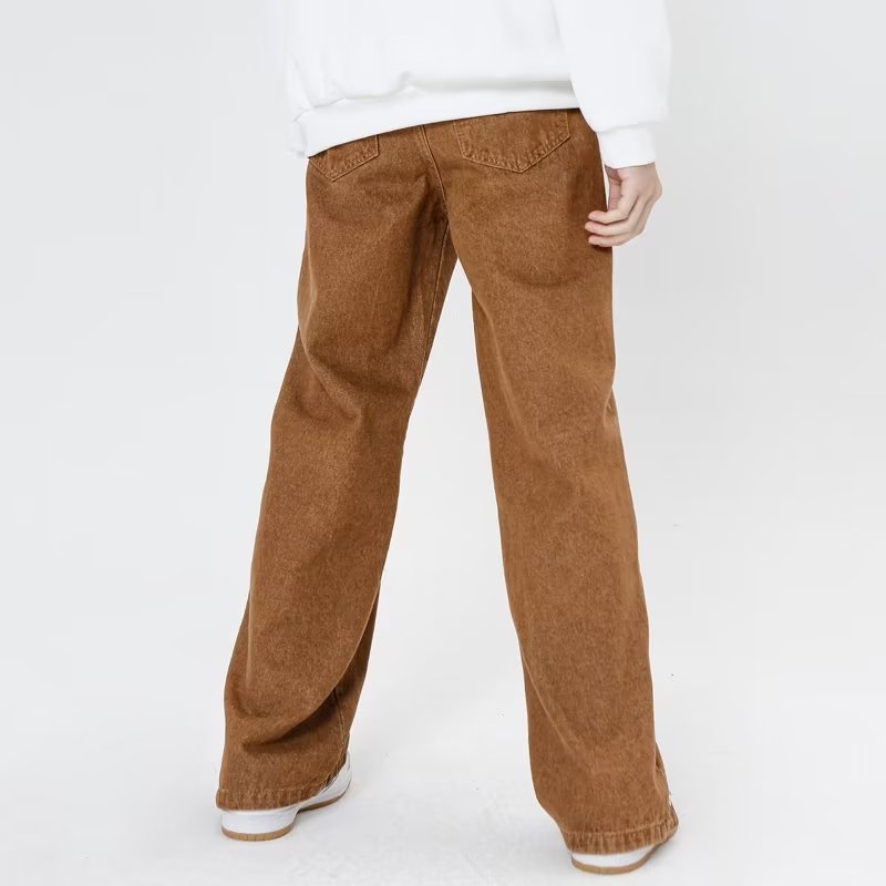 Brown Vintage Button Jeans