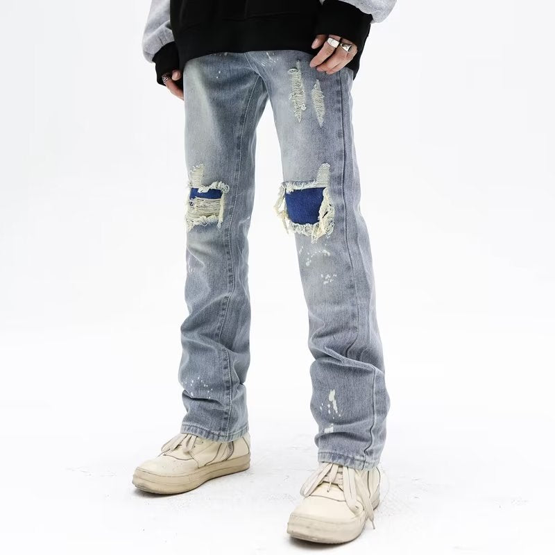 Vintage Washed Straight Leg Jeans