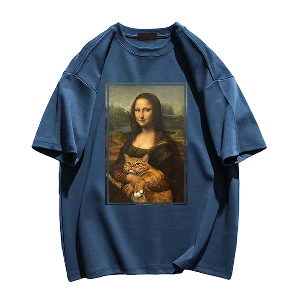 Mona Lisa Holding A Cat T-shirt