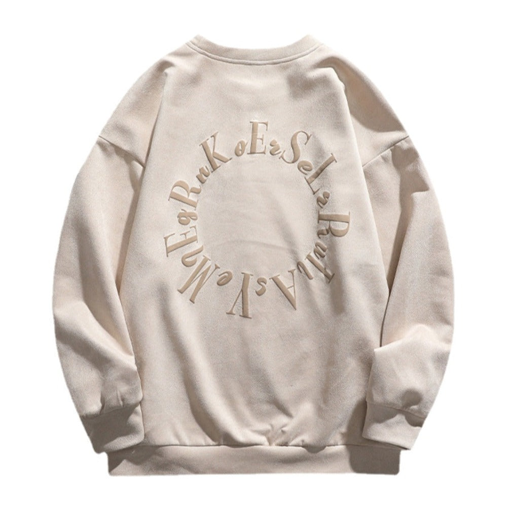 High Street Thickened Letters Suede Sweatshirt