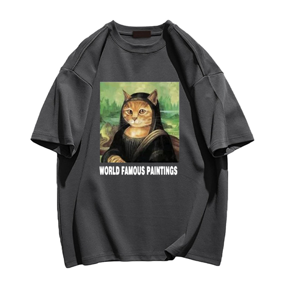 Mona Lisa Cat Smile T-shirt