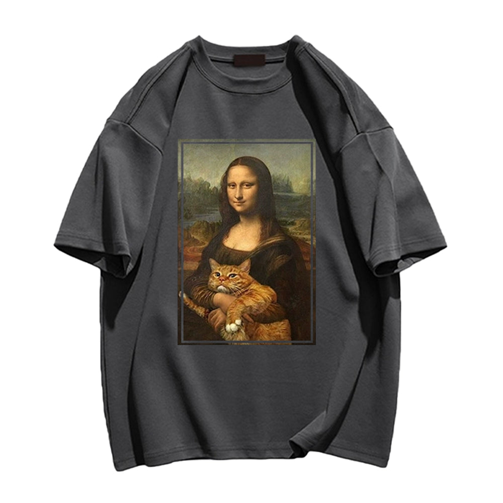 Mona Lisa Holding A Cat T-shirt