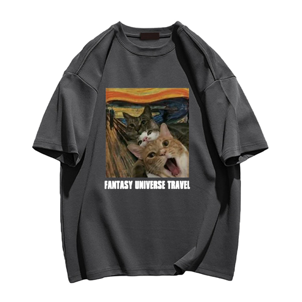Cute Van Gogh Three Cat Screams T-shirt