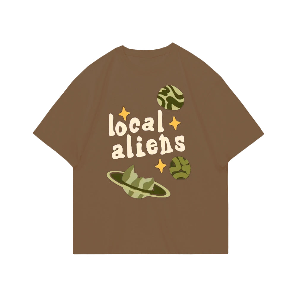 Local Aliens Print Cotton T-shirt
