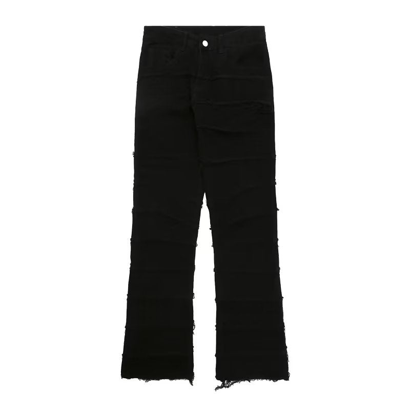 DF |American Black Destroy Washed Stacked Jeans