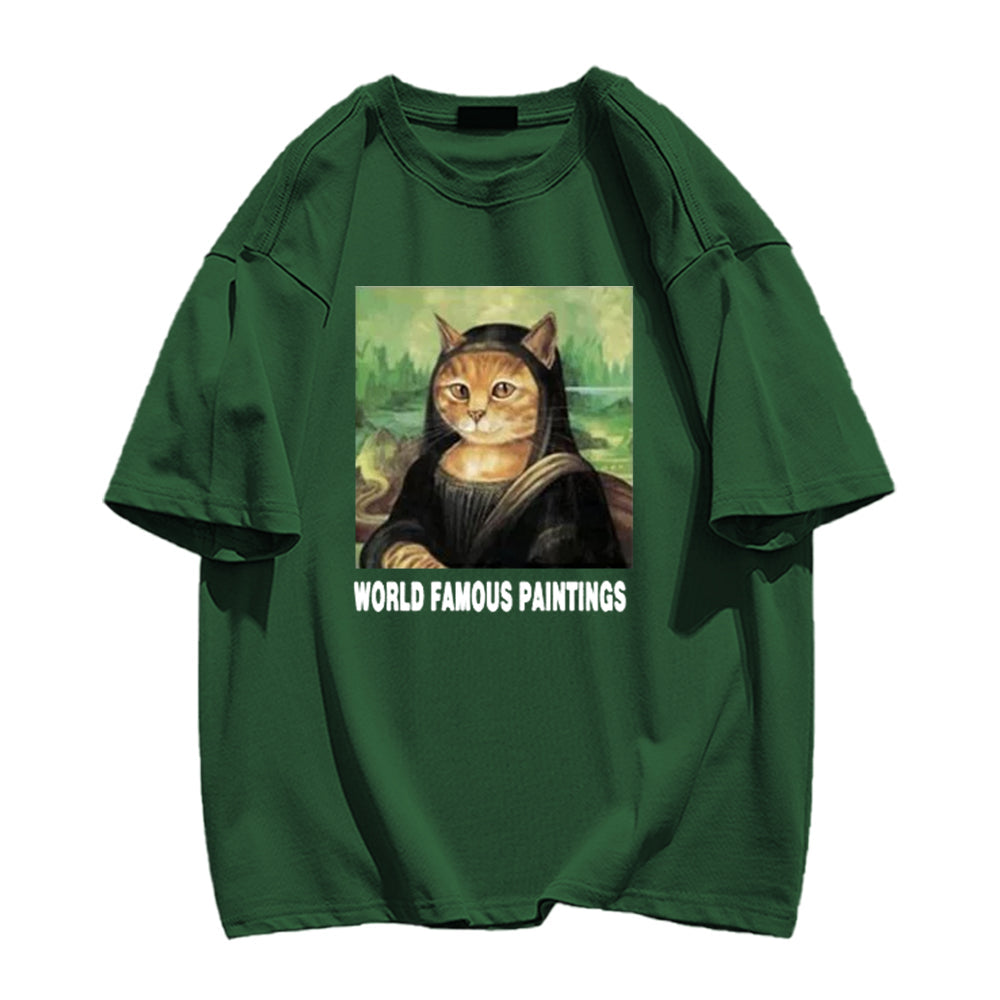 Mona Lisa Cat Smile T-shirt
