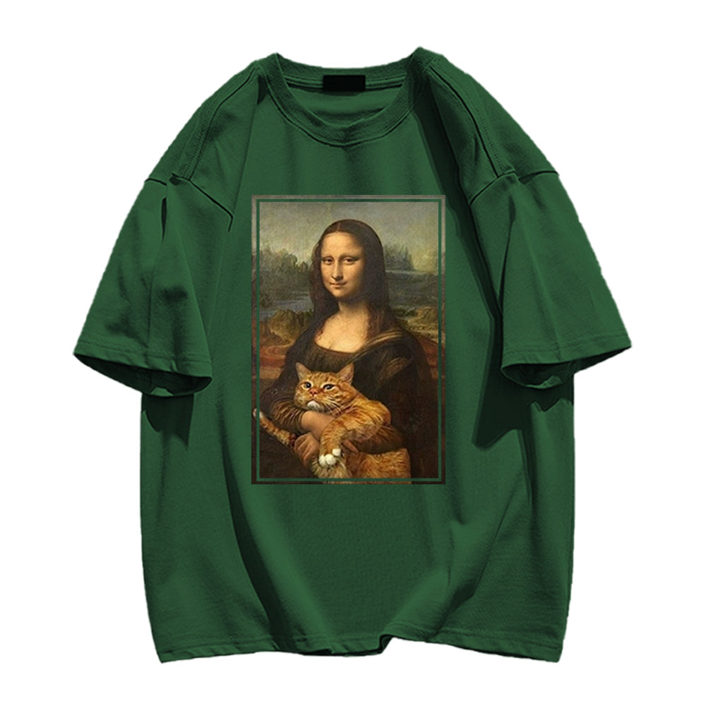 Mona Lisa Holding A Cat T-shirt