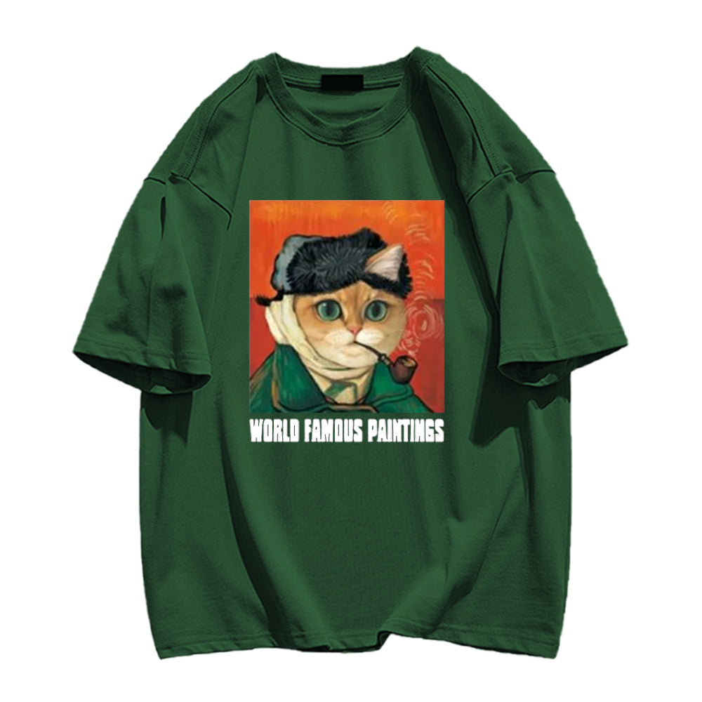 World Famous Painting Pipe Cat T-shirt