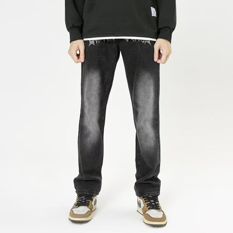 Vintage Loose Straight Zip Pants