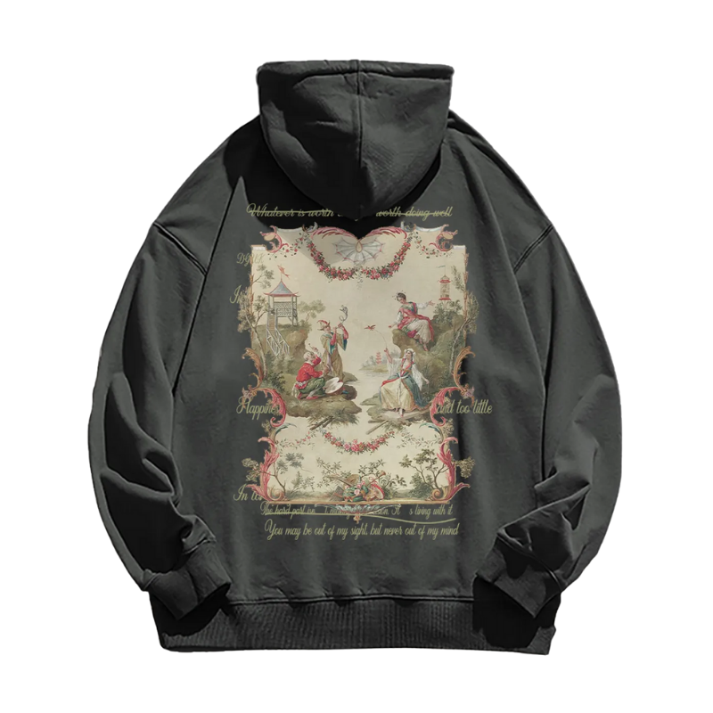 Vintage Graphic Letter Print Hoodie