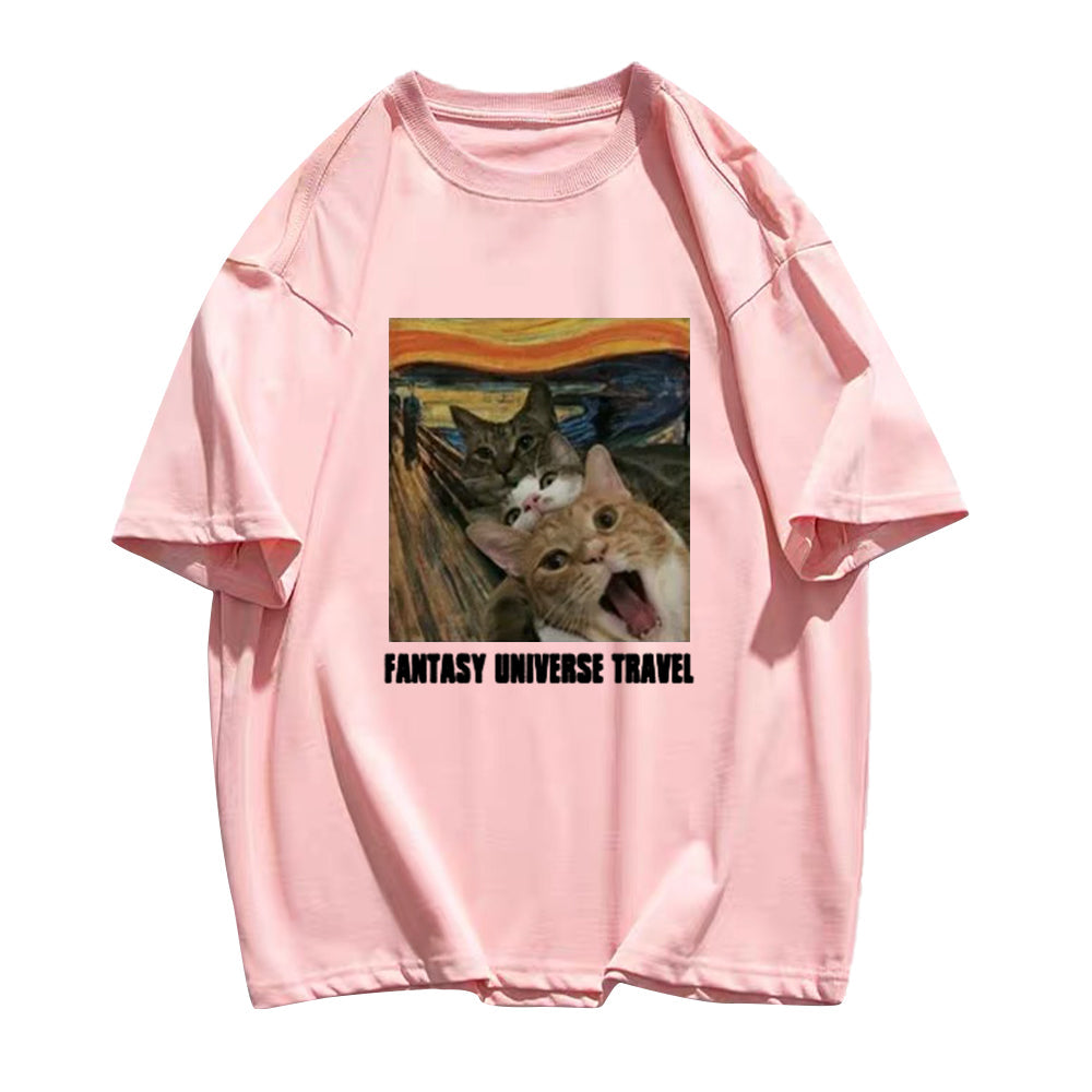 Cute Van Gogh Three Cat Screams T-shirt