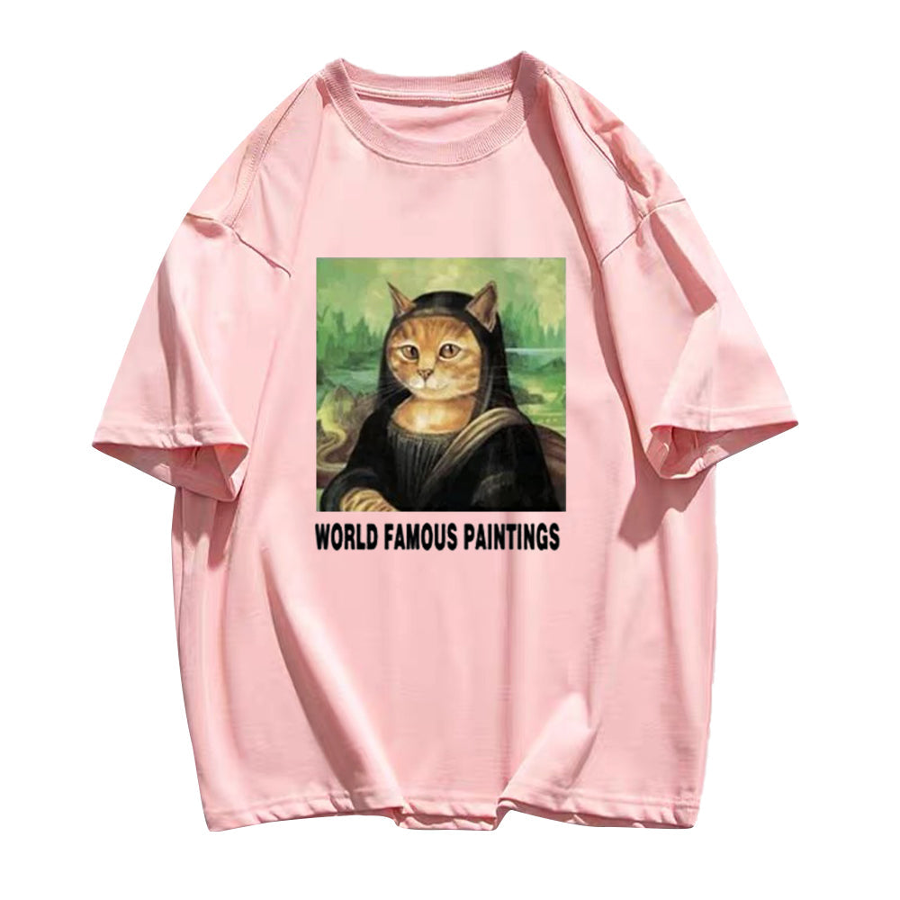 Mona Lisa Cat Smile T-shirt