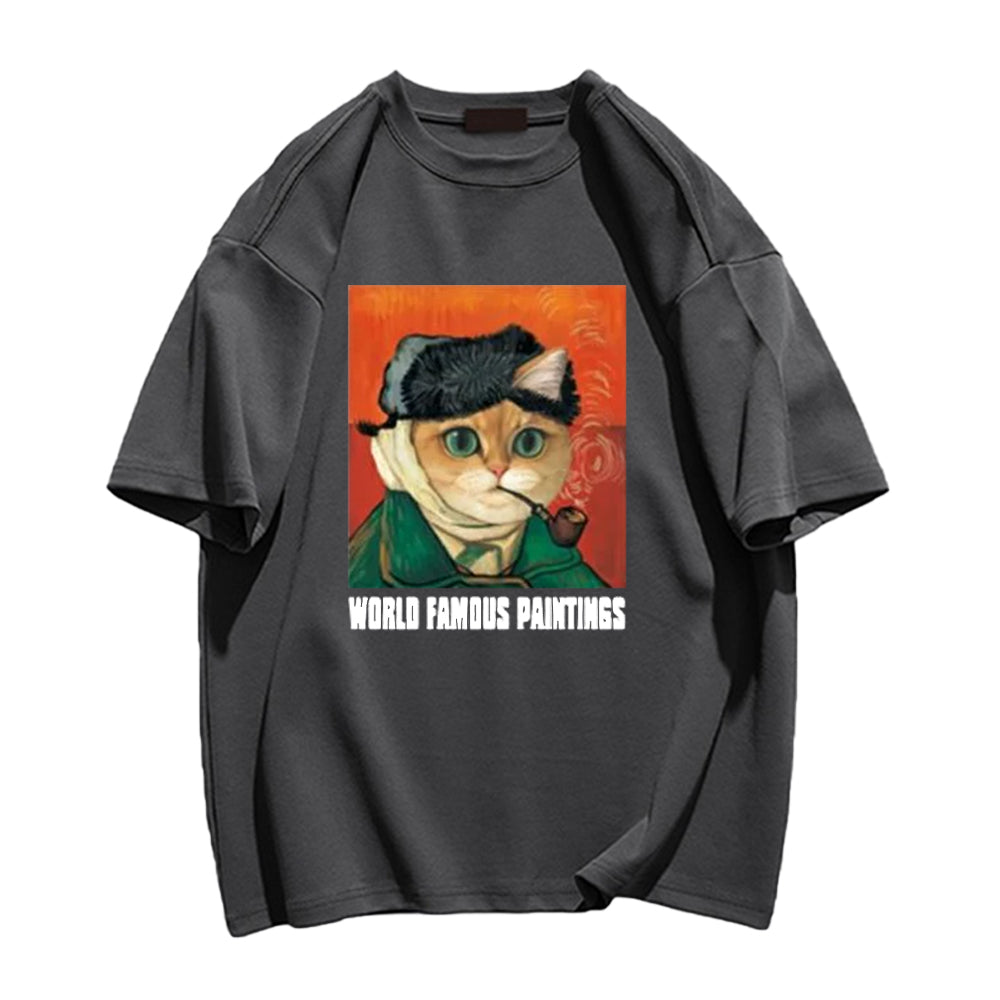 World Famous Painting Pipe Cat T-shirt