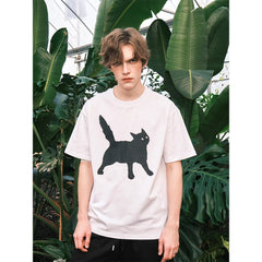 Street Philanthropist Cat Style Cat Print Short Sleeve Details