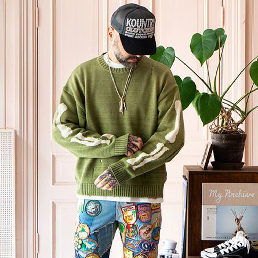 OOC' Street Solid Bone Knit Sweater