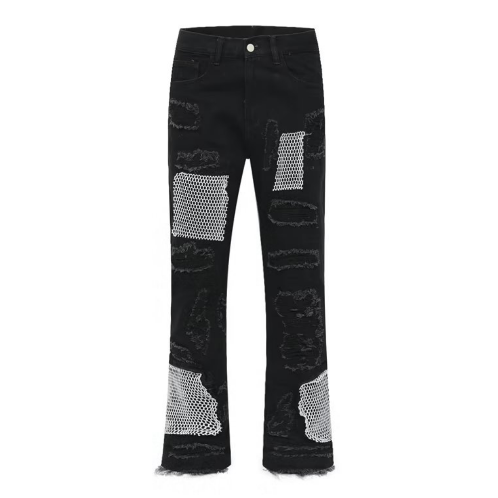 Hip Hop Ripped Mesh Jeans