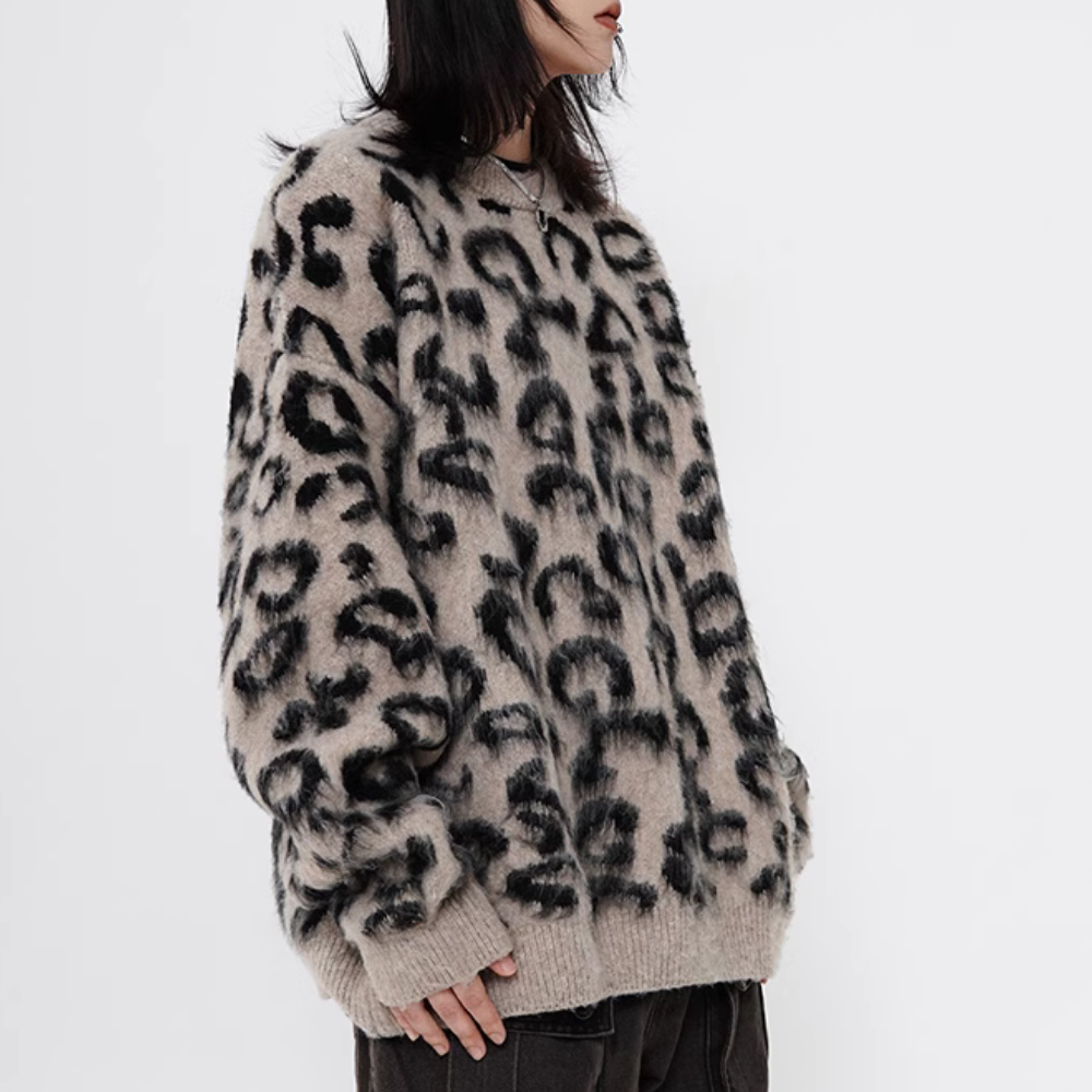 Leopard Print Mohair Sweater
